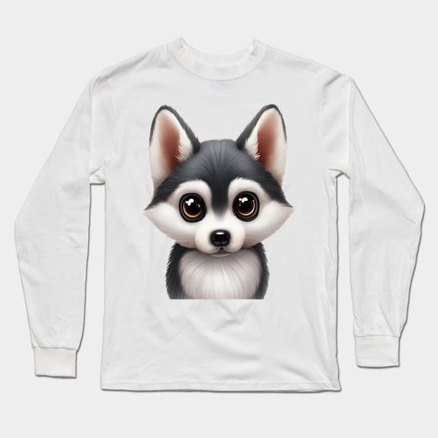 Woofderful Alaskan Klee Kai Long Sleeve T-Shirt by Art By Mojo